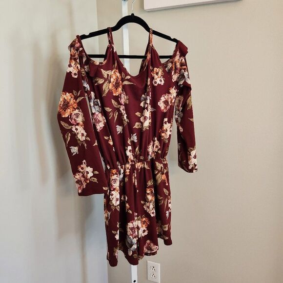 mts Wine Floral Romper (2303125) #pockets - Picture 1 of 10